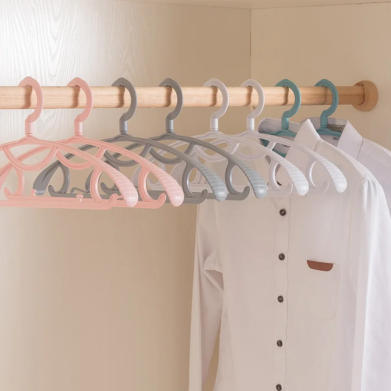 

Plastic 10pcs Clothes Hanger Set Non-slip Multifunctional Pants Rack Household Items High Quality Coat Display Laundry Hangers, White,blue,pink,grey