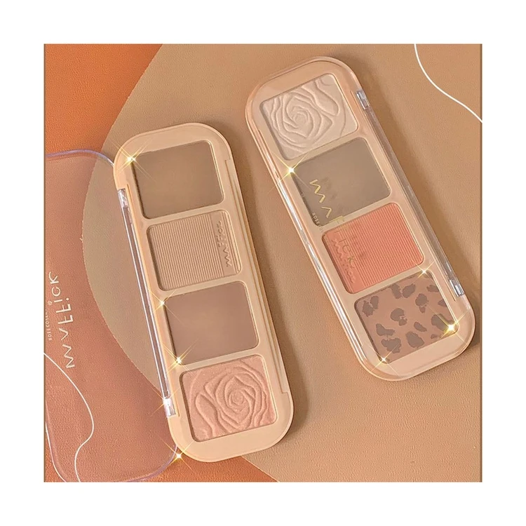 

4 color eye shadow cosmetic makeup glitter vegan pigment eyeshadow palette