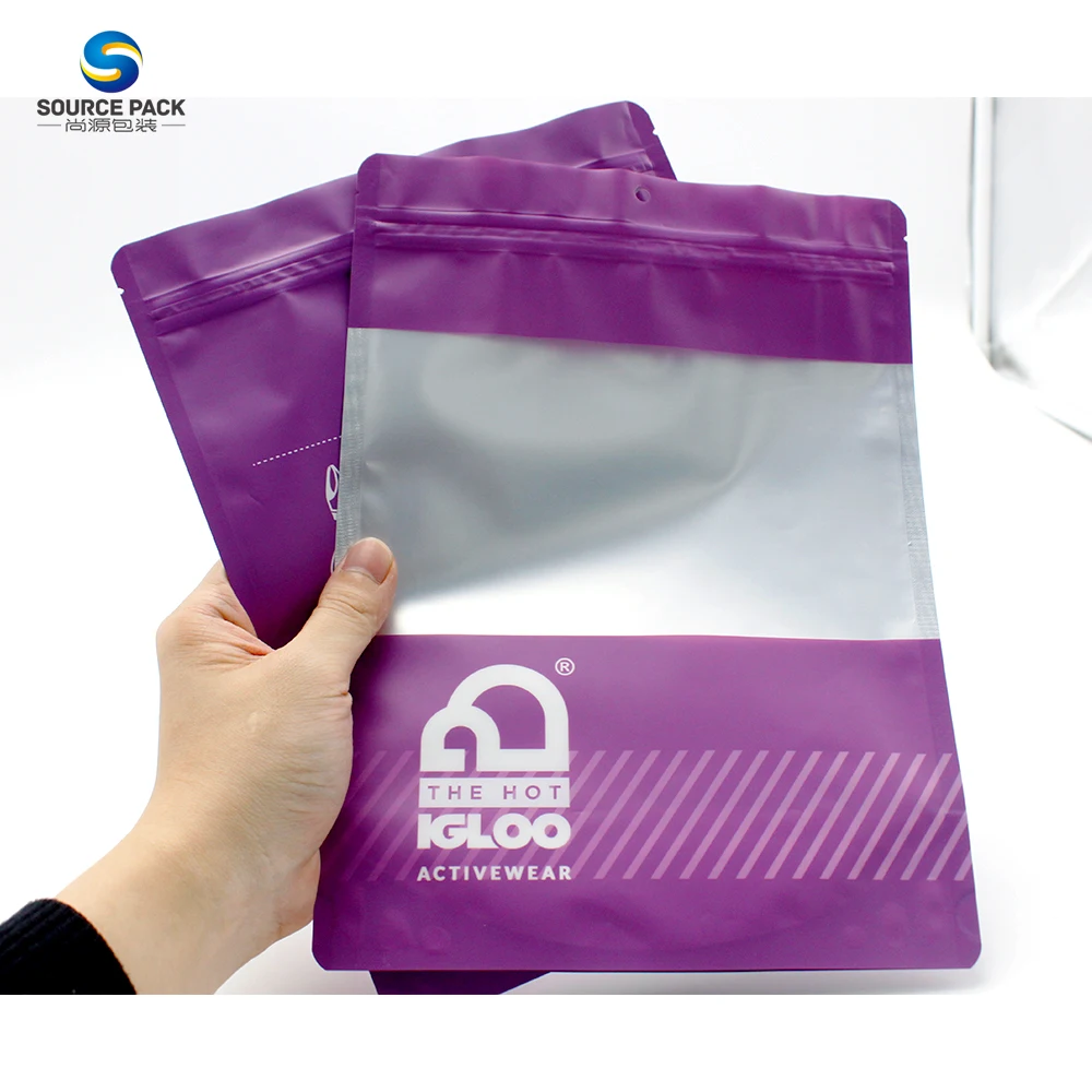 

China Factory Plastic Packaging Bags For Kids Clothes Frosted Zip Lock Bags T shirt Clothing Packaging