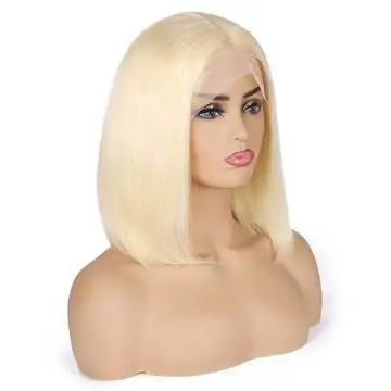 

Wholesale Brazilian Transparent Frontal 613 Blonde Bob Wig 10A Virgin Human Hair Lace Front Wig