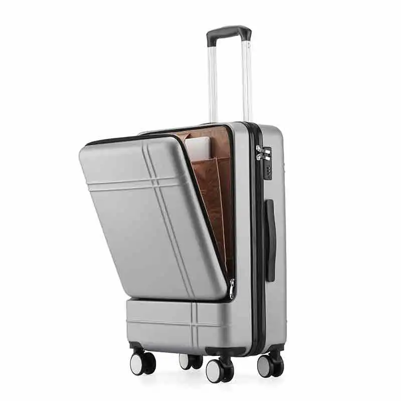 

Front opening pocket luggage,abs briefcase luggage