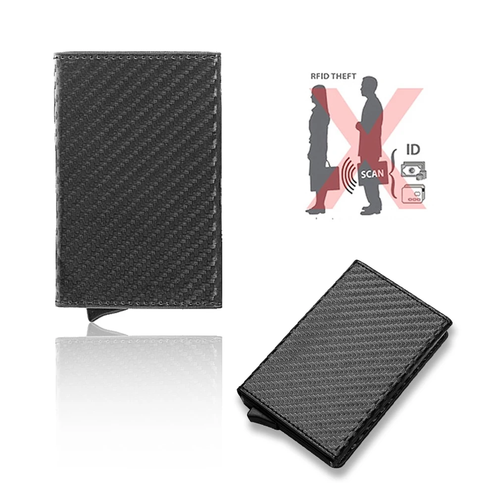 

Custom Modern PU Leather Pop up Money Clip Wallet Aluminum RFID Blocking Men Metal Blank Case Slim Credit Card Holder Wallet, Brown, coffee, navy, black, card fiber
