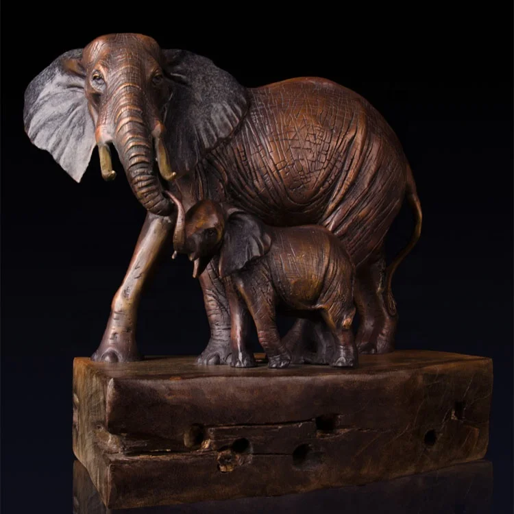 bronze elephant garden statue