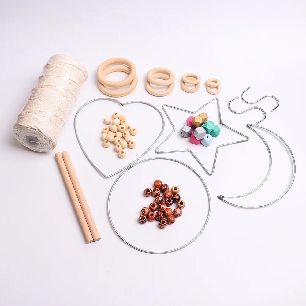 

Macrame Kit Diy Plant Hanger 100% Natural Cotton Cord, Beads Crafts DIY for Adults Beginners use wall hanging, Picture