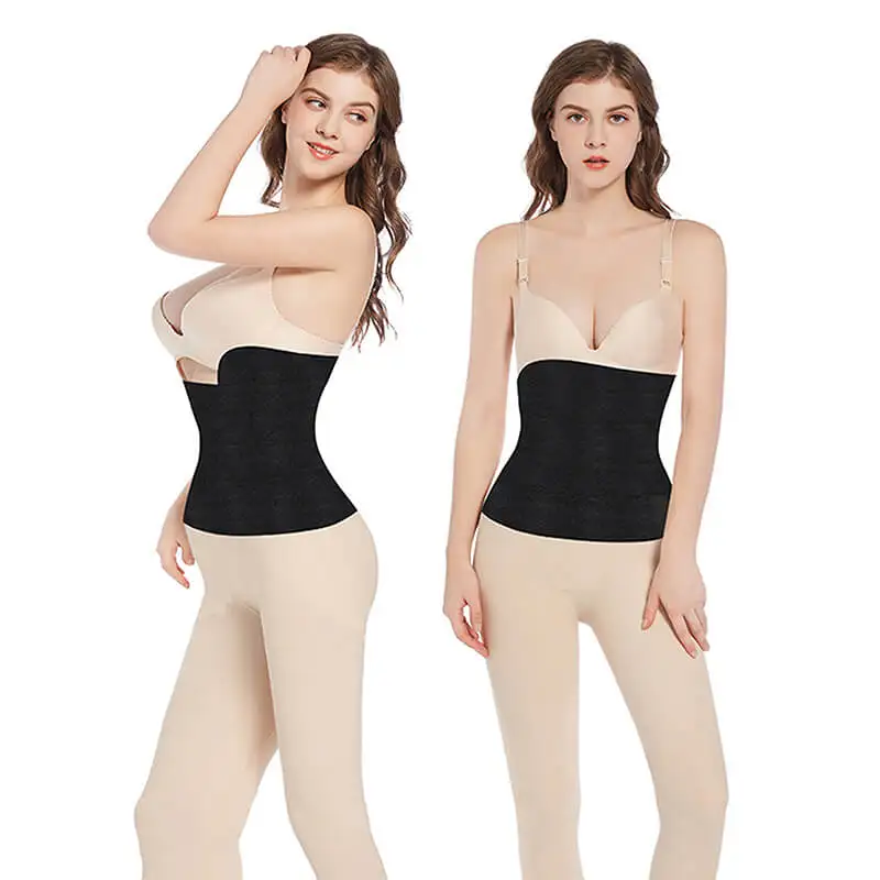 

Loss Weight Durable Waist Trimmer Belt Nylon Waist Trainer Belt, Black