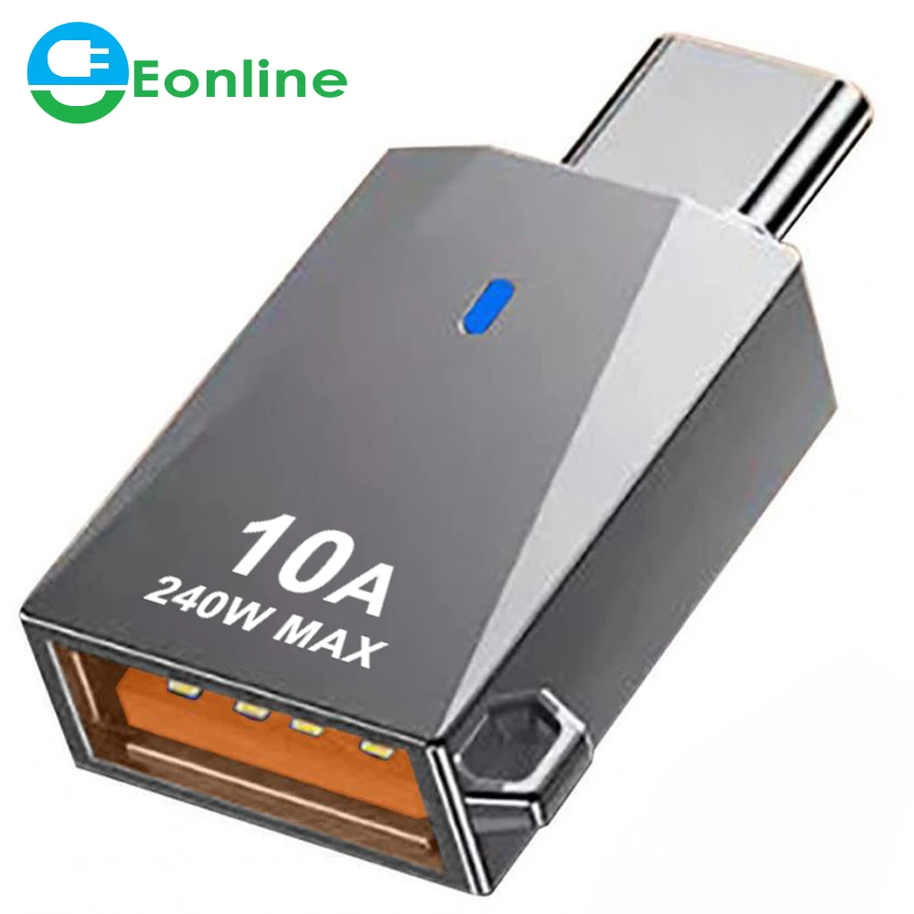 

EONLINE 10A 240W USB 3.0 To Type C Adapter USB C OTG Adapter For Macbook Xiaomi POCO Samsung S20 USBC OTG Connector Type C