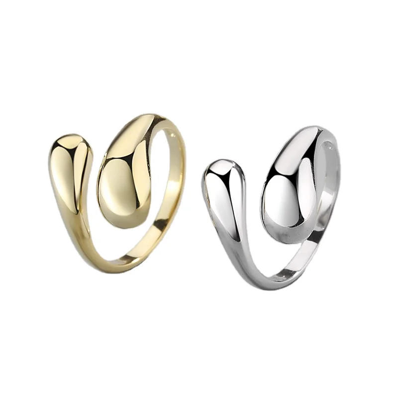 

Daidan Teardrop Sterling Silver 925 Jewellery Fashion Women Gold Plated Adjustable Rings