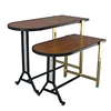 Black and Gold Half Round Clothing Display Table for Modern Retail Store