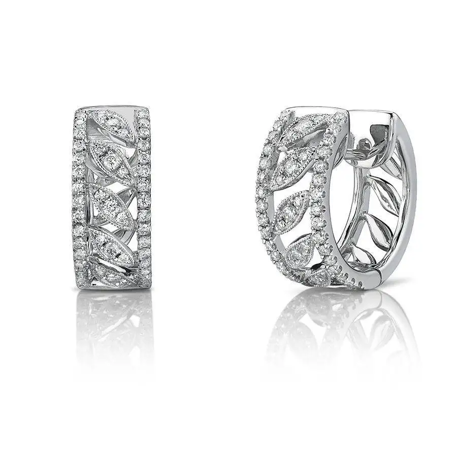 

Hot Popular Korean Style Fashion Jewelry Carved Hoop Earrings Hollow Carving Silver Clip On Earrings