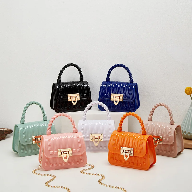 

Wholesale Rivet Jelly Bag Fashion Women's Chain Handbag Single Shoulder Wallet