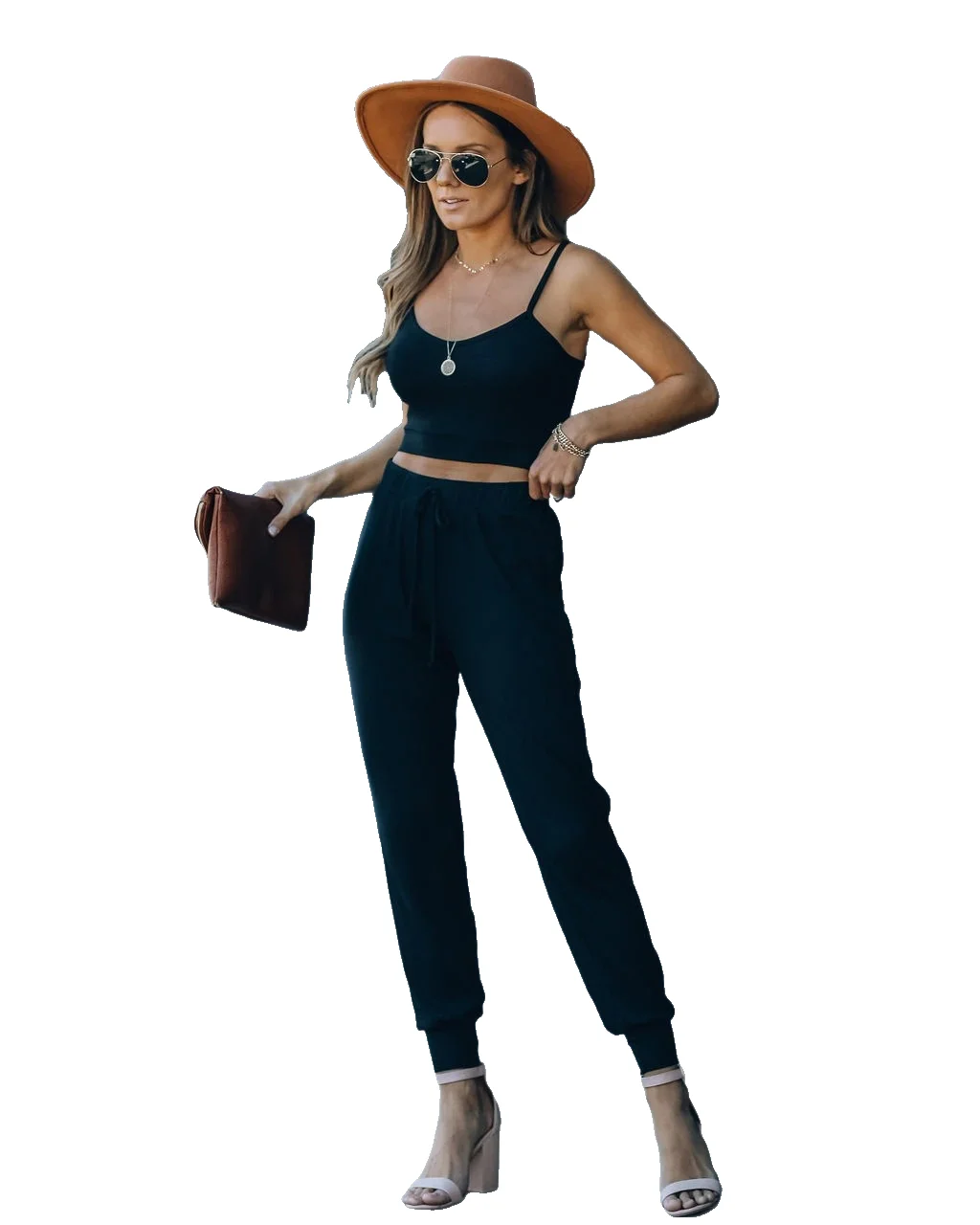 

Summer New Ladies Halter pants size S-XL casual style solid color yoga suit, 7 colors