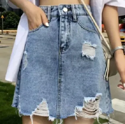 

Mix color mix design fashion women denim skirts jeans skirts stock