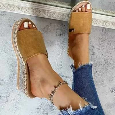 

2021 summer new women's sandals slippers increase slope heel women's Sandals Slippers