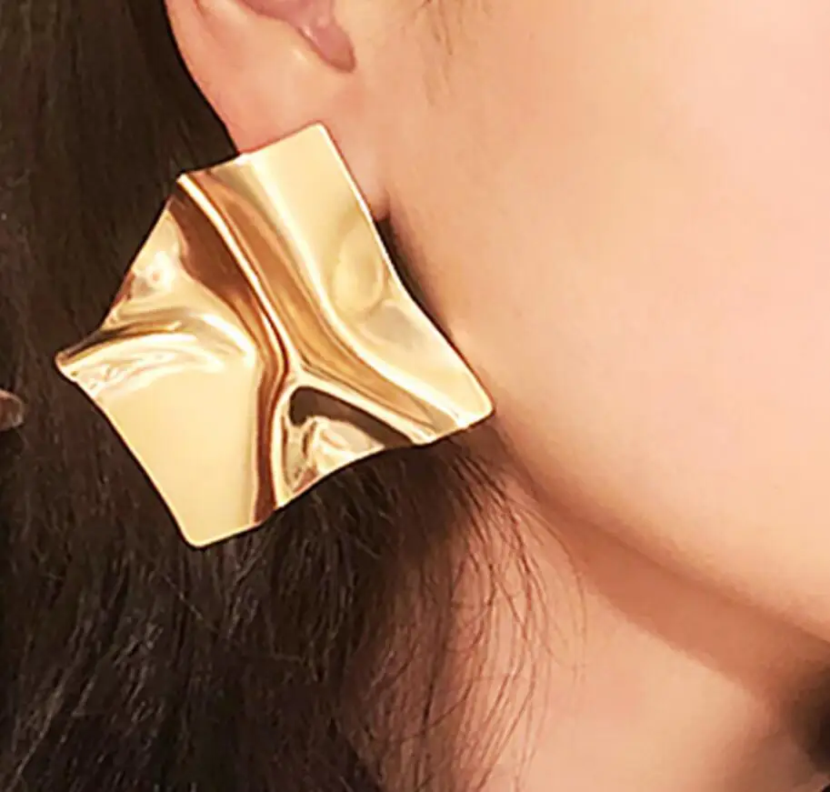 2020 Vintage Earrings Large For Women Statement Earrings Geometric Golden Color Metal Pendant Earrings Trend Fashion Jewelry
