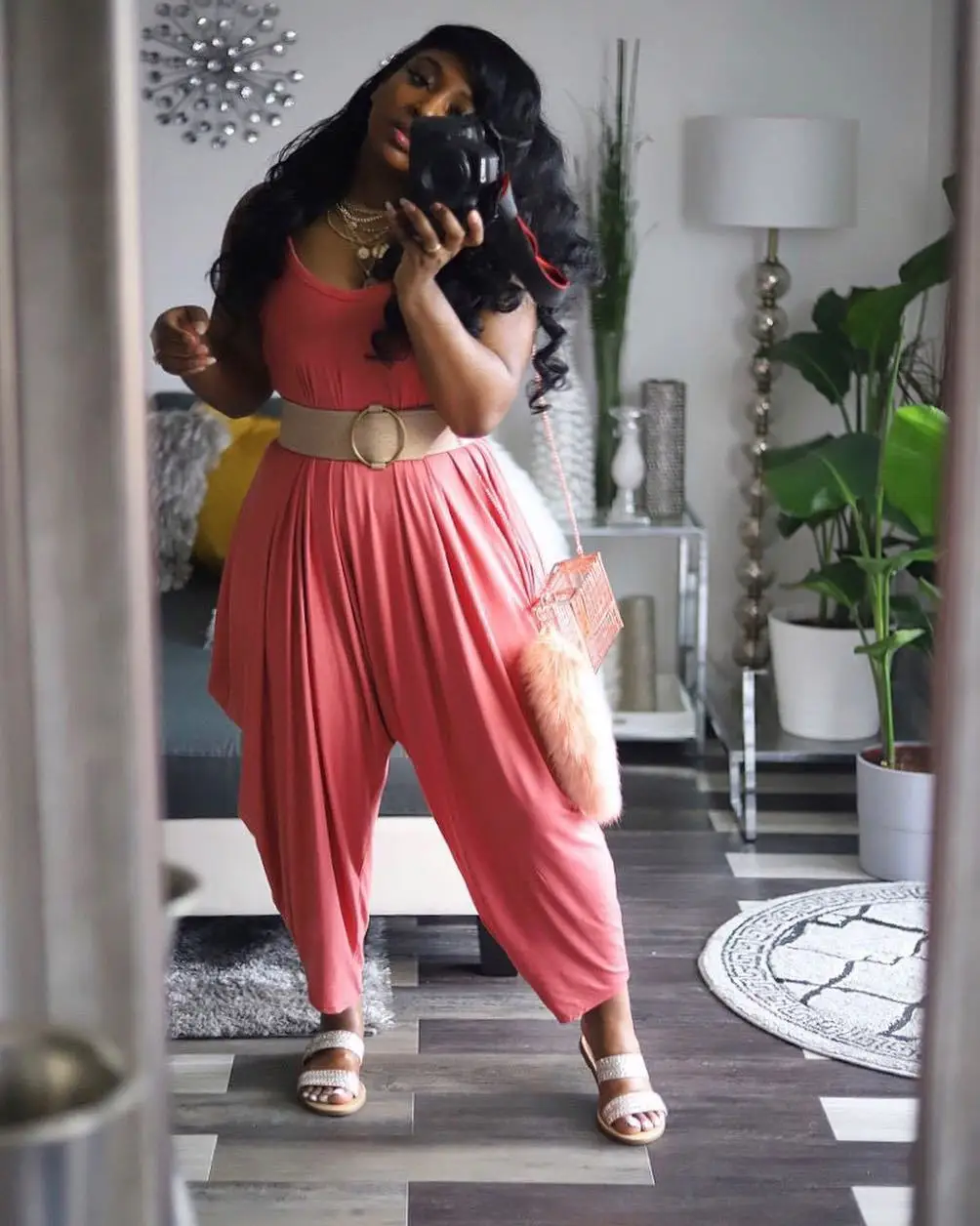 

Solid Sleeveless Backless Loose Jumpsuits, Picture