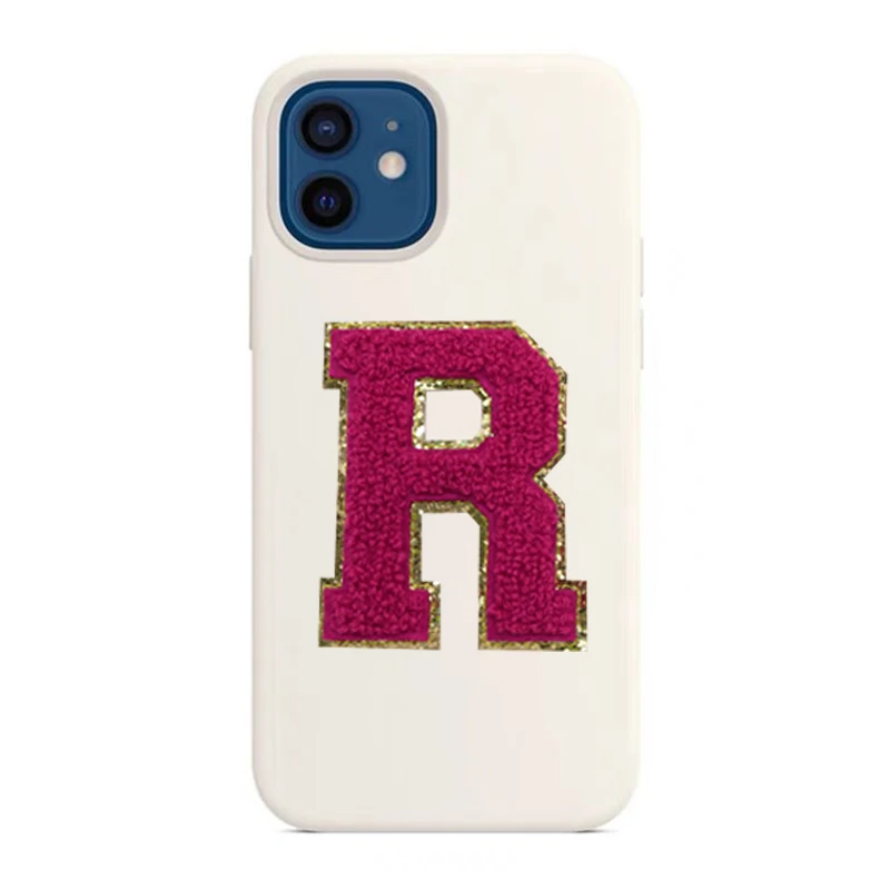 

Wholesale 12 Colour In Stock Cell Phones Covers Chenille Letter Patches Word Jacket Custom Embroidery Patch Hoodie Sweatshirt, Custom color