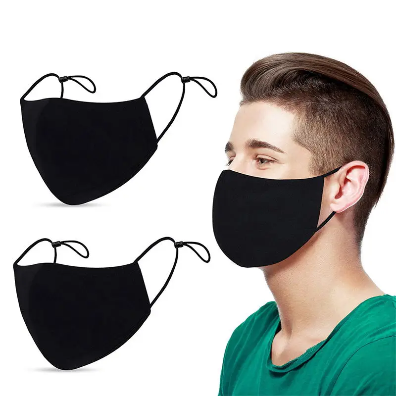 
Wholesales Custom Reusable 3 Ply Black Cotton Facemask For Adult 