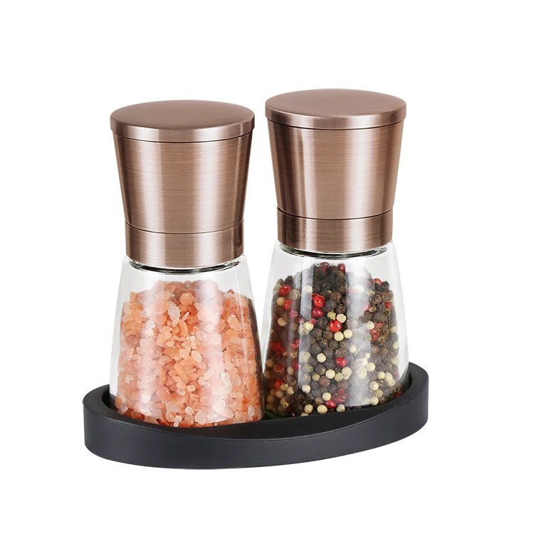 

Wholesale Top Sales 170ml Glass Jar Professional Stainless Dried Copper Spices Grinder