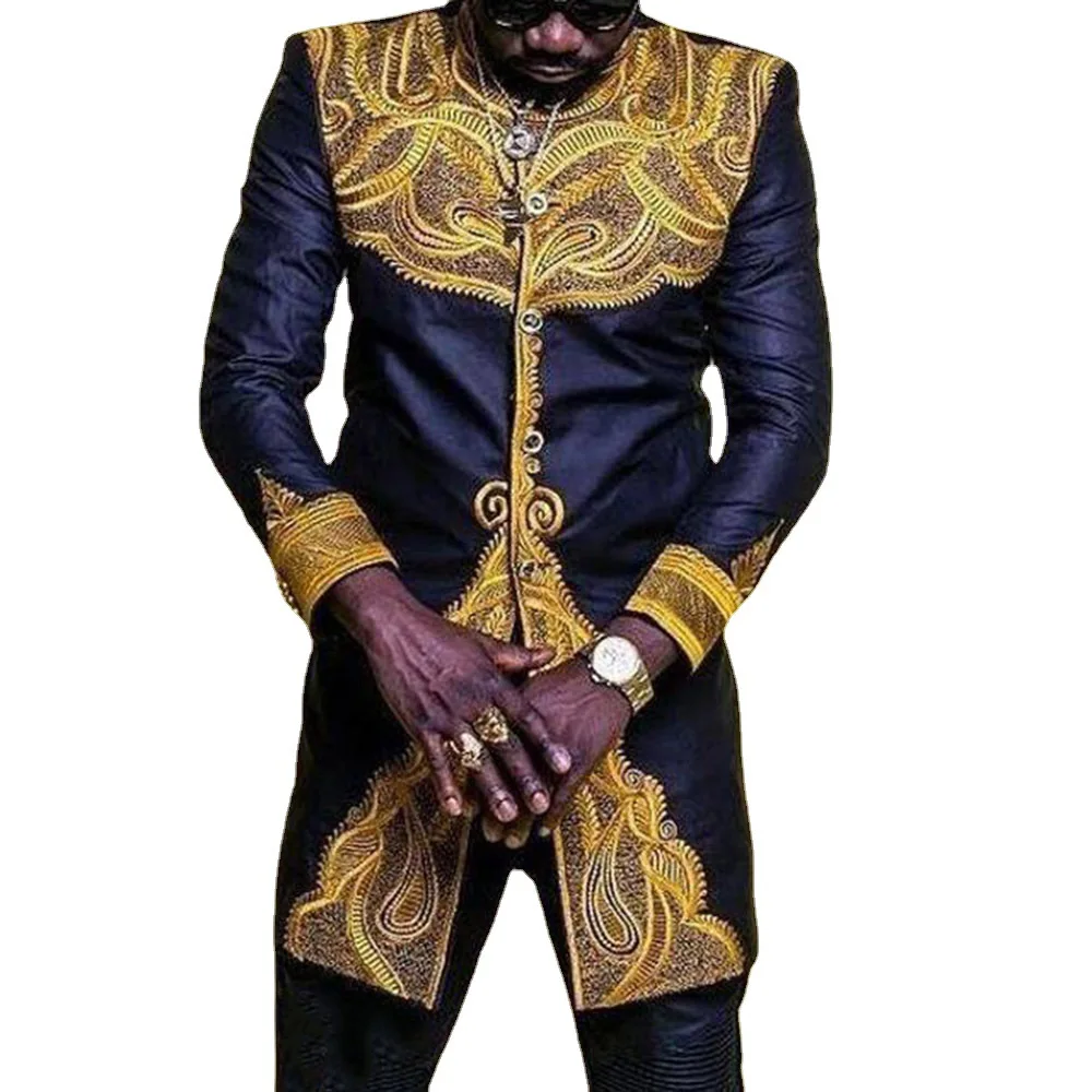 

Printed Youth Casual African Ethnic Style Black Lapel African Indian Style Men's Shirt T-Shirt