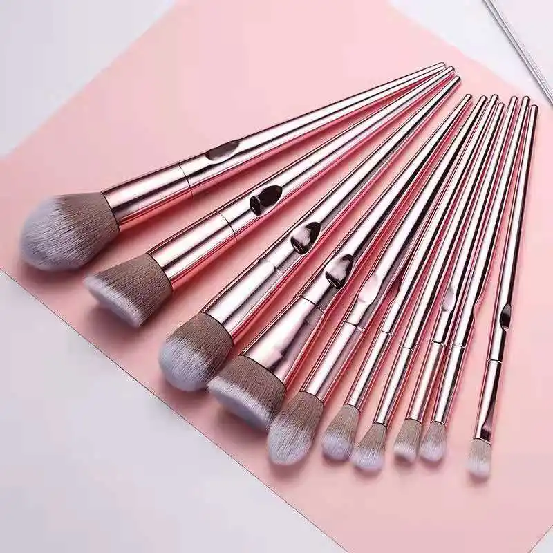 

Amazon Hot salekit de pinceles de maquillaje makeup brush set with custom logo bag Makeup Tools vegan makeup brushes mini, Rose gold