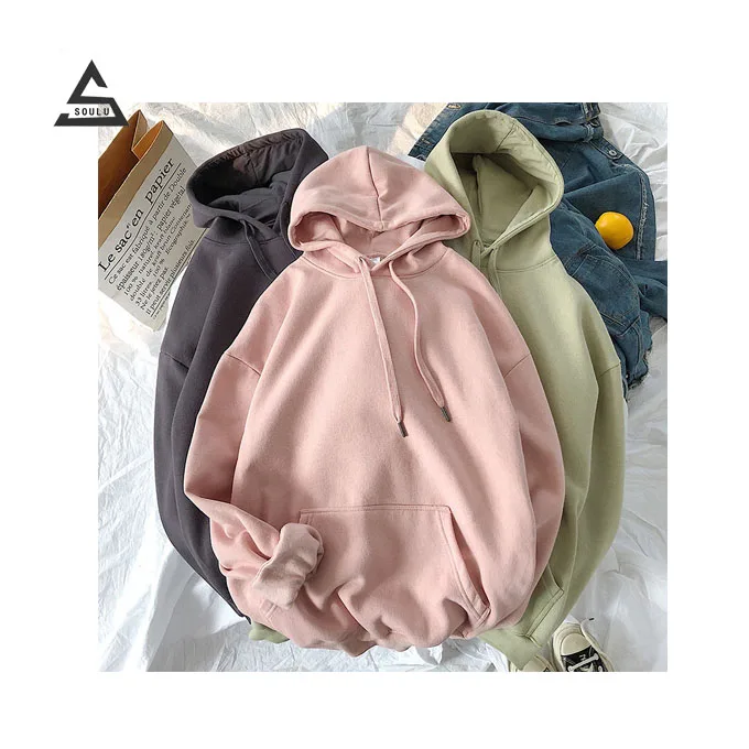 

2021 new solid color sweater men's hooded loose couple spring and autumn sports hoodie jacket plus size women's clothing, Shown