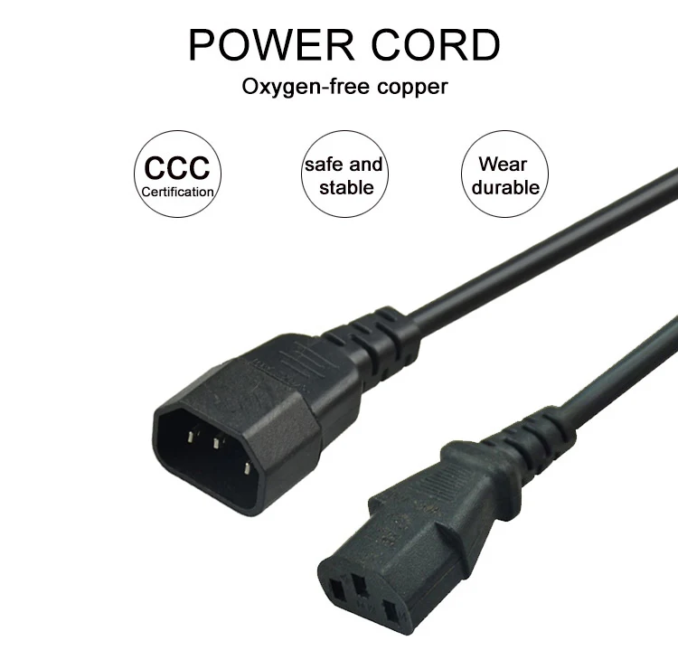 Sipu High Quality Laptop Computer Extension Cord 1m 1.5m 2m Copper