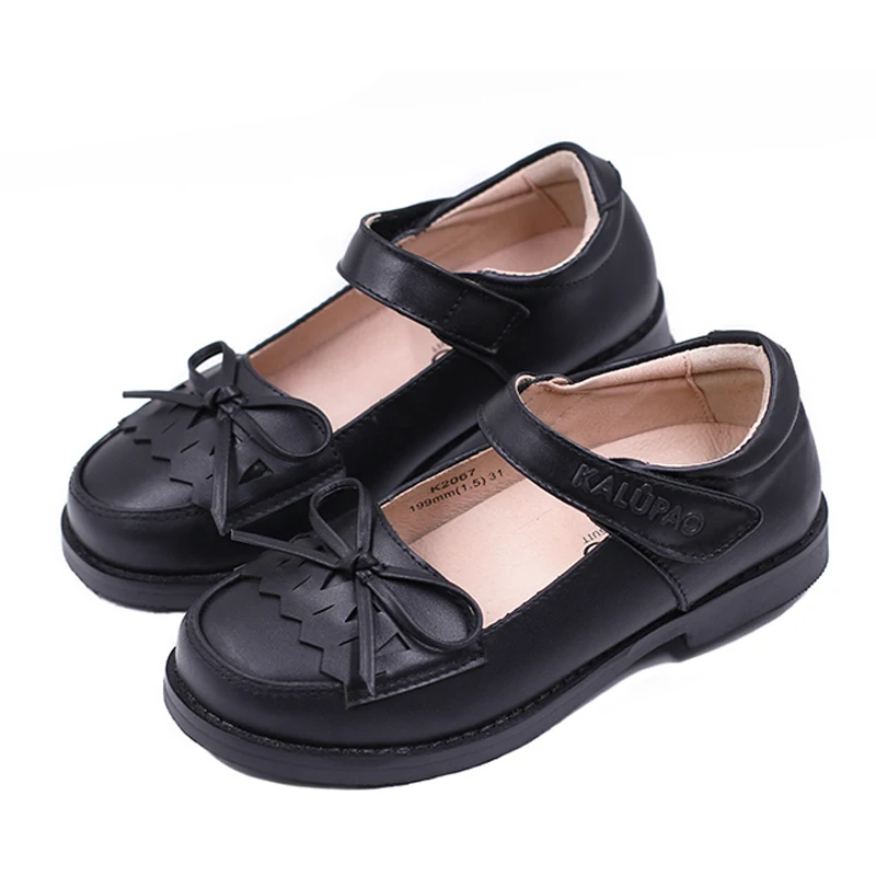 

KALUPAO Kids Shoes Wholesale Back To School Student Black Leather Children Shoes Girls