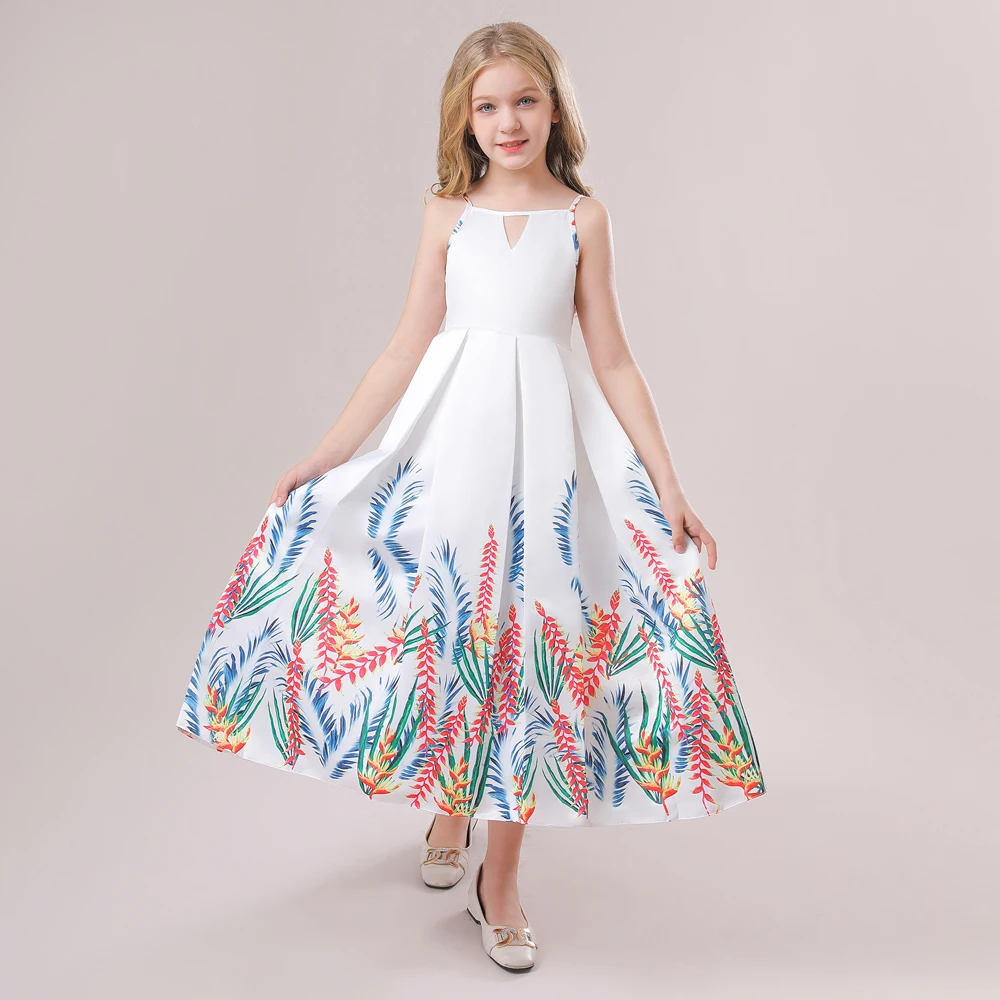 

MQATZ 2023 Latest print dress for little queen party frock birthday wedding flower of 6-8 year wear LP-290