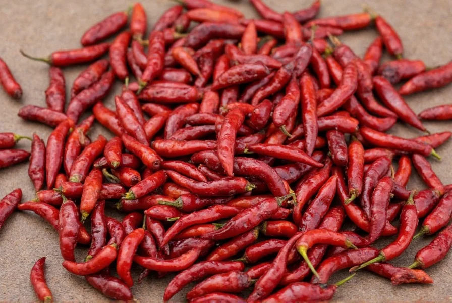 Chile Huajillo Peppers Drying on a Counter