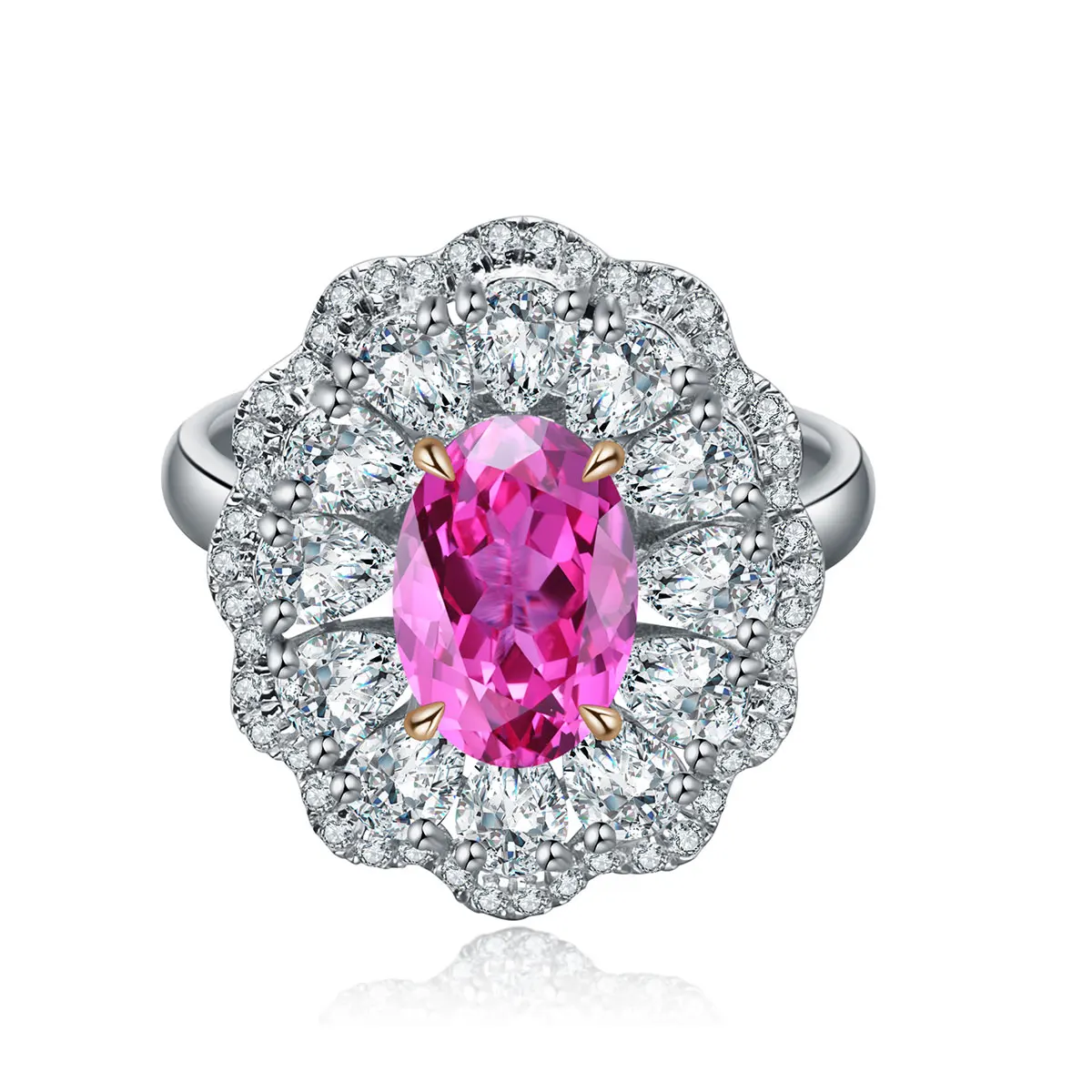 

Fashion Silver Jewelry For Women Wholesale and Retail Acceptable Price Oura Lab Created Pink Sapphire Gemstone Rings