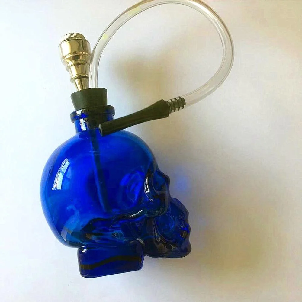 

Wholesale Blue Glass Skulls Smoking Pipe Glass Carved Skulls Crystal Smoking Pipe
