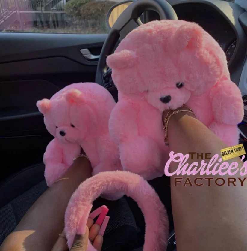 

2021 Winter trendy lovely plush slipper animals custom bedroom bear slippers house wear cotton warm shoes, 21 colors as customize