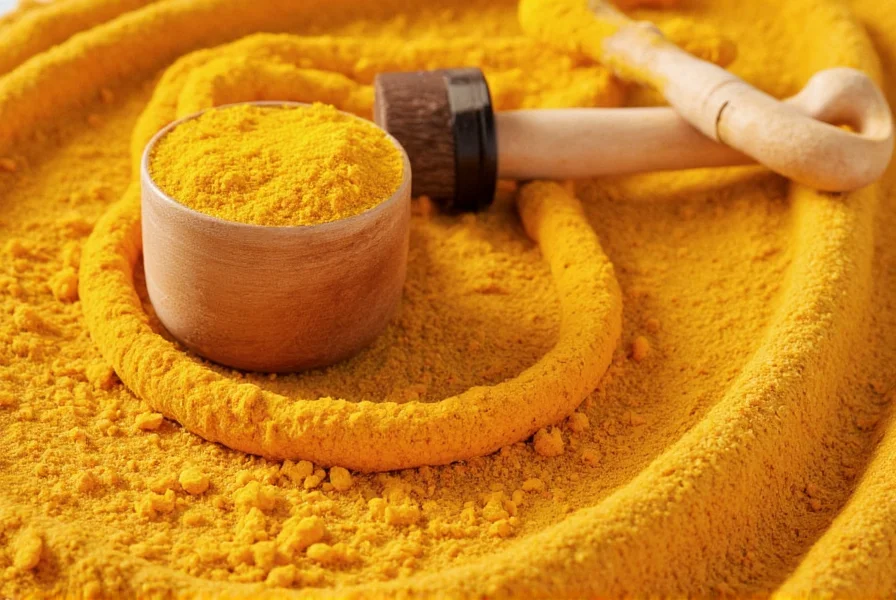 Turmeric rhizomes and extracted essential oil in amber bottle
