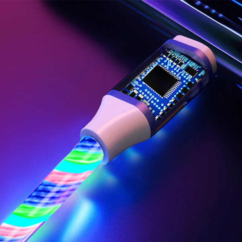 LED Glow Flowing Data USB Cable 8 Pin Charging Cable For iPhone
