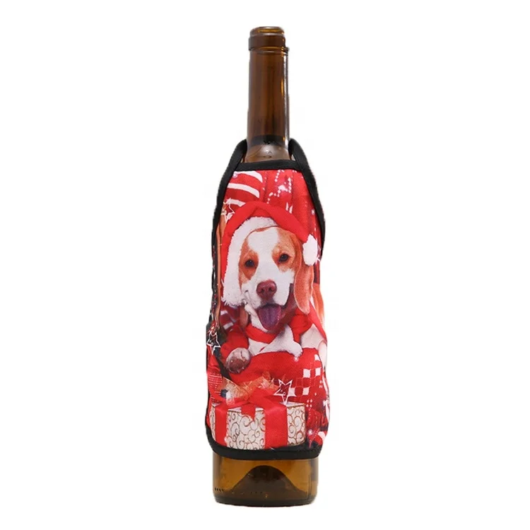 

Mini Christmas Style Bottle Apron Sleeve Cartoon Red Wine Cover PT-008, A,b,c,d,e,f,g,h,i,j