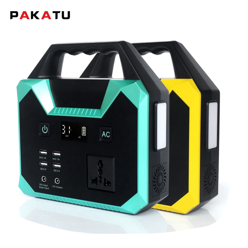 

portable home power station AC 110v 220v MB100 MB200 MB300 MB500 for home use 500W station power bank with quick charge USB, Black