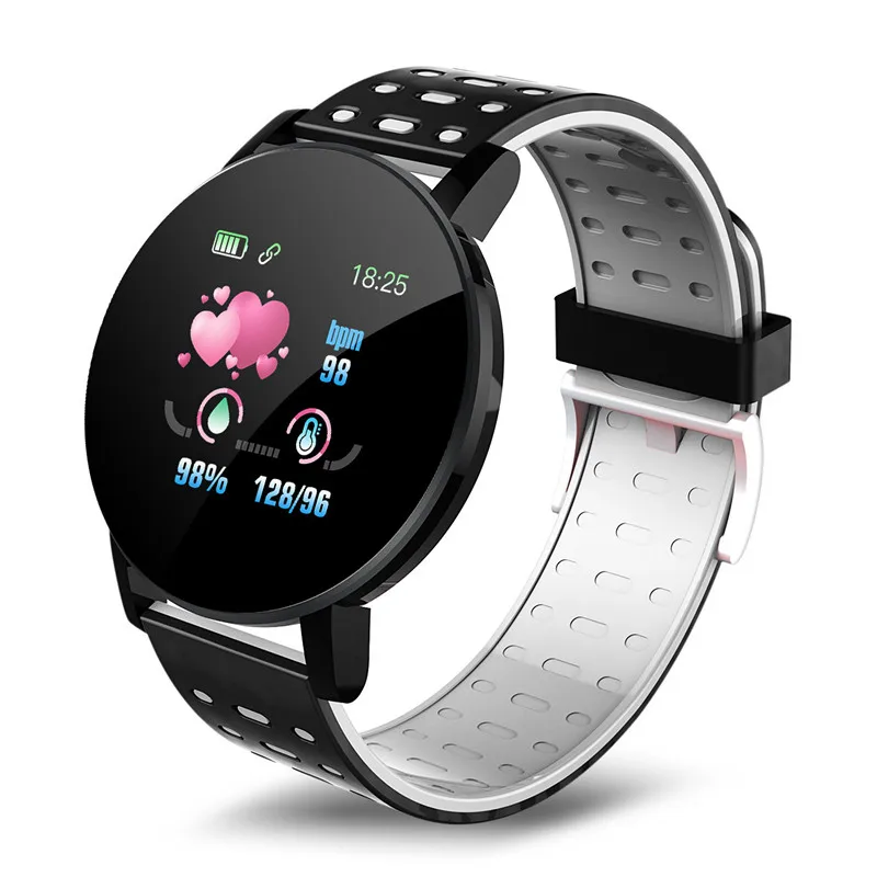 

Hot Sell Round Screen Smart Watch 119 Plus Sports Fitness IP67 Waterproof Heart Rate Monitor Reloj Smart Watch