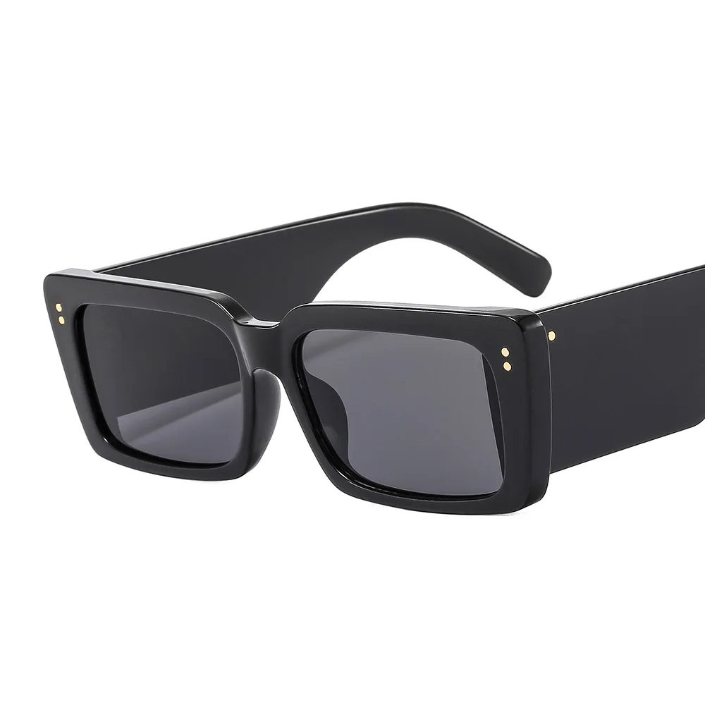 2024New Trendy square Candy Color Custom logo Sunglasses Women Retro Small Rectangle Shades Wide Temple Sunglasses for Travel