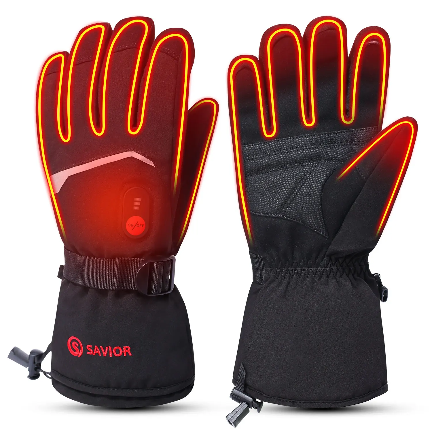 

Outdoor Sports Smart Wearable Electrical Warm Gear Battery Powered Heated Gloves, Black