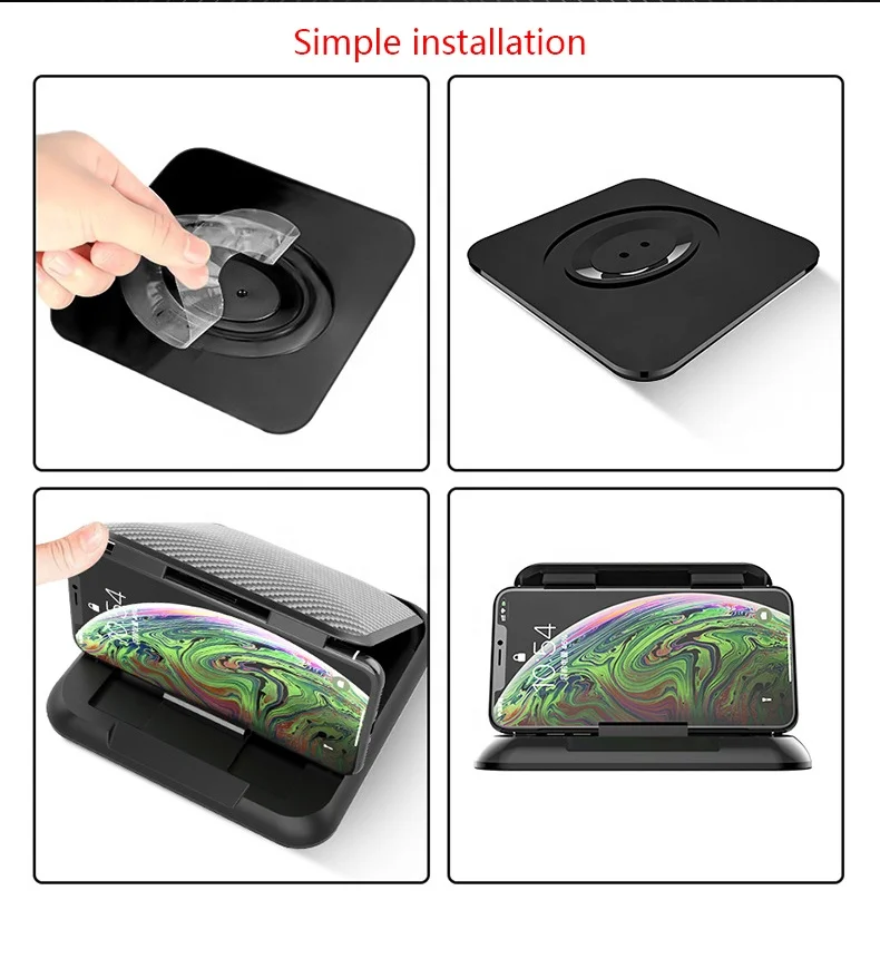 
Car Phone Holder, Dashboard Mobile Car Mount, Dash Mount Cell Phone Holder Anti-Slip Desk Phone Stand for Smartphone 