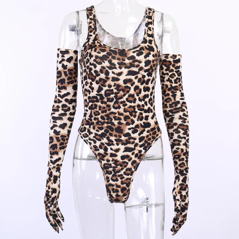 

2020 New Arrivals strapless two-pieces animal print ladies women bodysuit