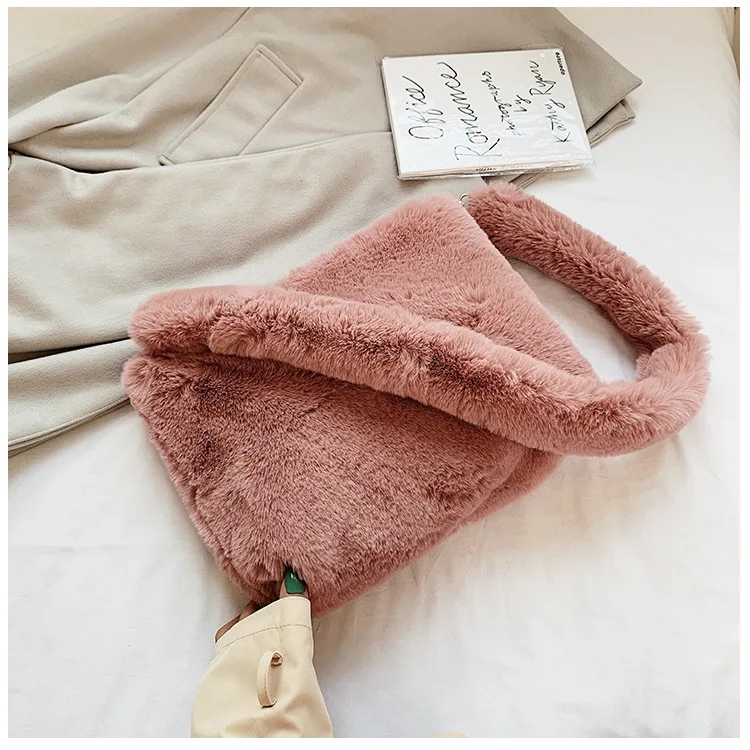 

Ladies Luxury Square Purse Fur Hand Bags For Women Tote Handbags For Women Wholesale Designer Handbags Famous Brands, 3 colors