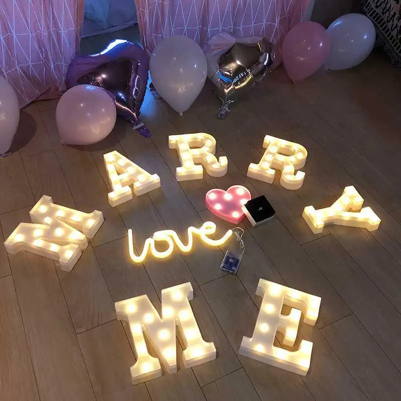 Rapid production marry me wedding sign letters light bulb