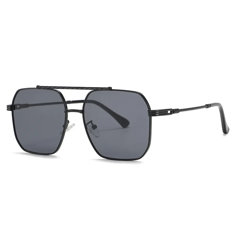 

high quality New Fashion Luxury Metal Sun Glasses Punk Retro Double Bridge Trendy Shade Men sunglasses, Custom colors