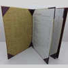 Unique Straw Mats Pattern PU Leather Menu Cover Menu Book