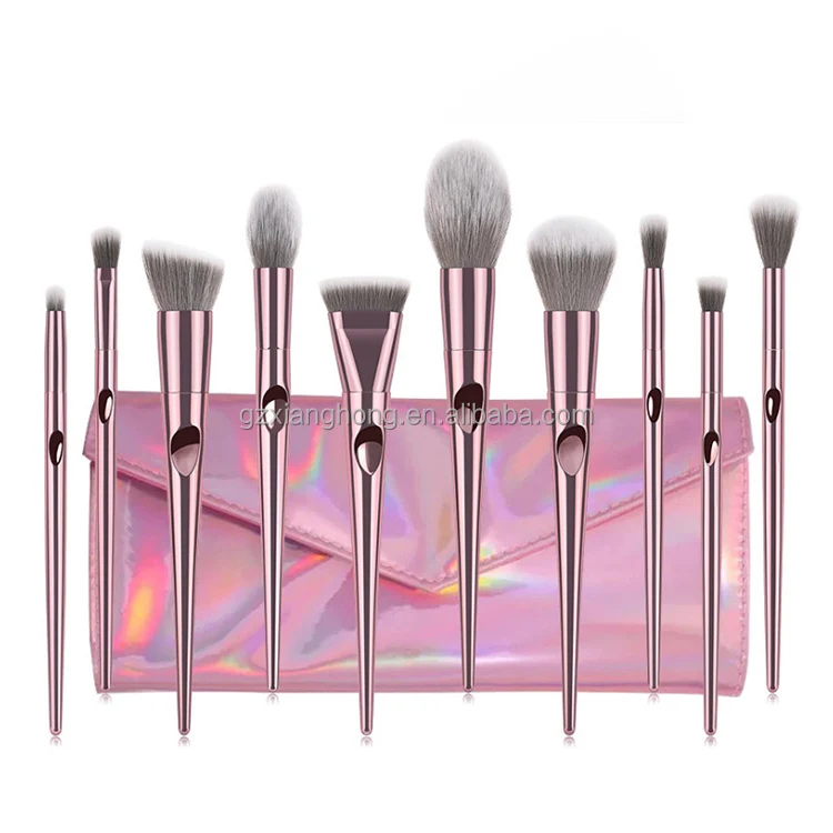 

OEM rose gold makeup brush set fiber hair makeup brush with cheap price