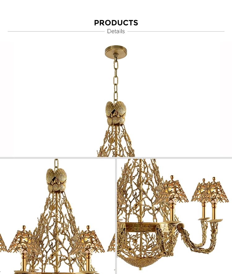 decorative solid bronze chandelier lamp