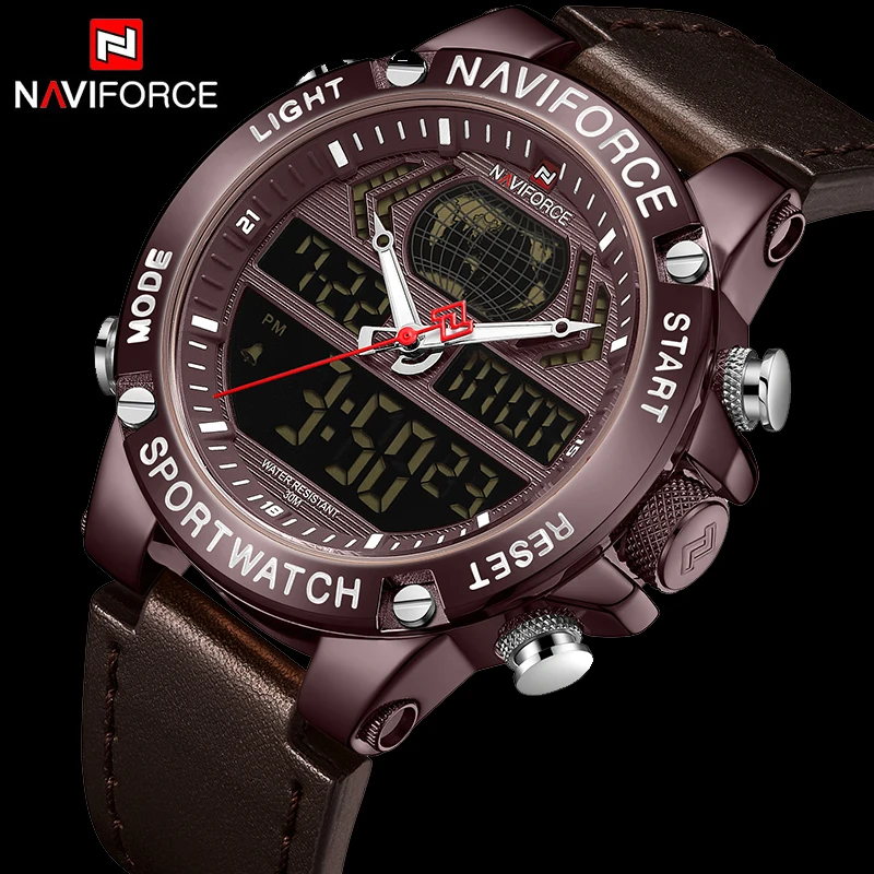 

NAVIFORCE 9164 Top Brand Men's Watch 2019 Brand Luxury Dual Display Mens Business Men's Wrist Watches Watches