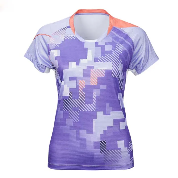 Custom quick dry sport t shirt printing color design women badminton t shirts