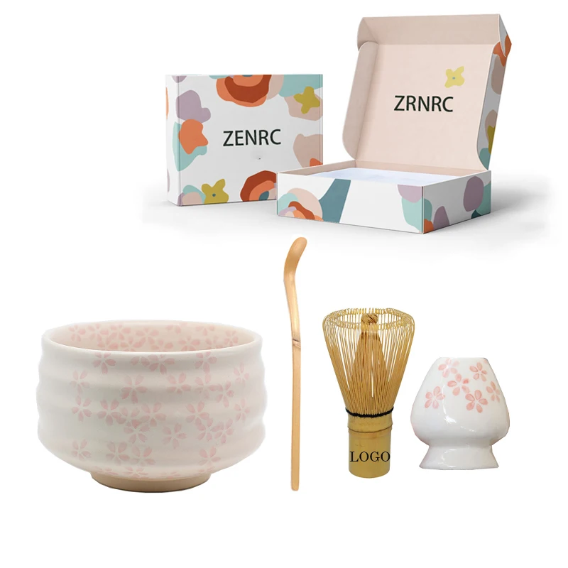 

ZENRC Printed Matcha Gift Box With Logo Custom Green Tea Ceremony Matcha Tea Tools Kit
